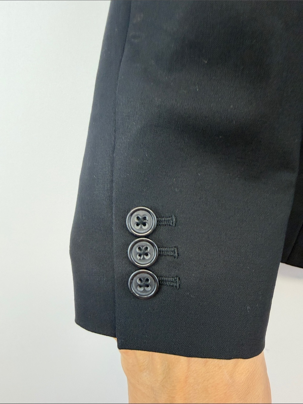 Banana Republic Black 98% Virgin Wool Two-Button Tailored Career Blazer 6 - Picture 4 of 8
